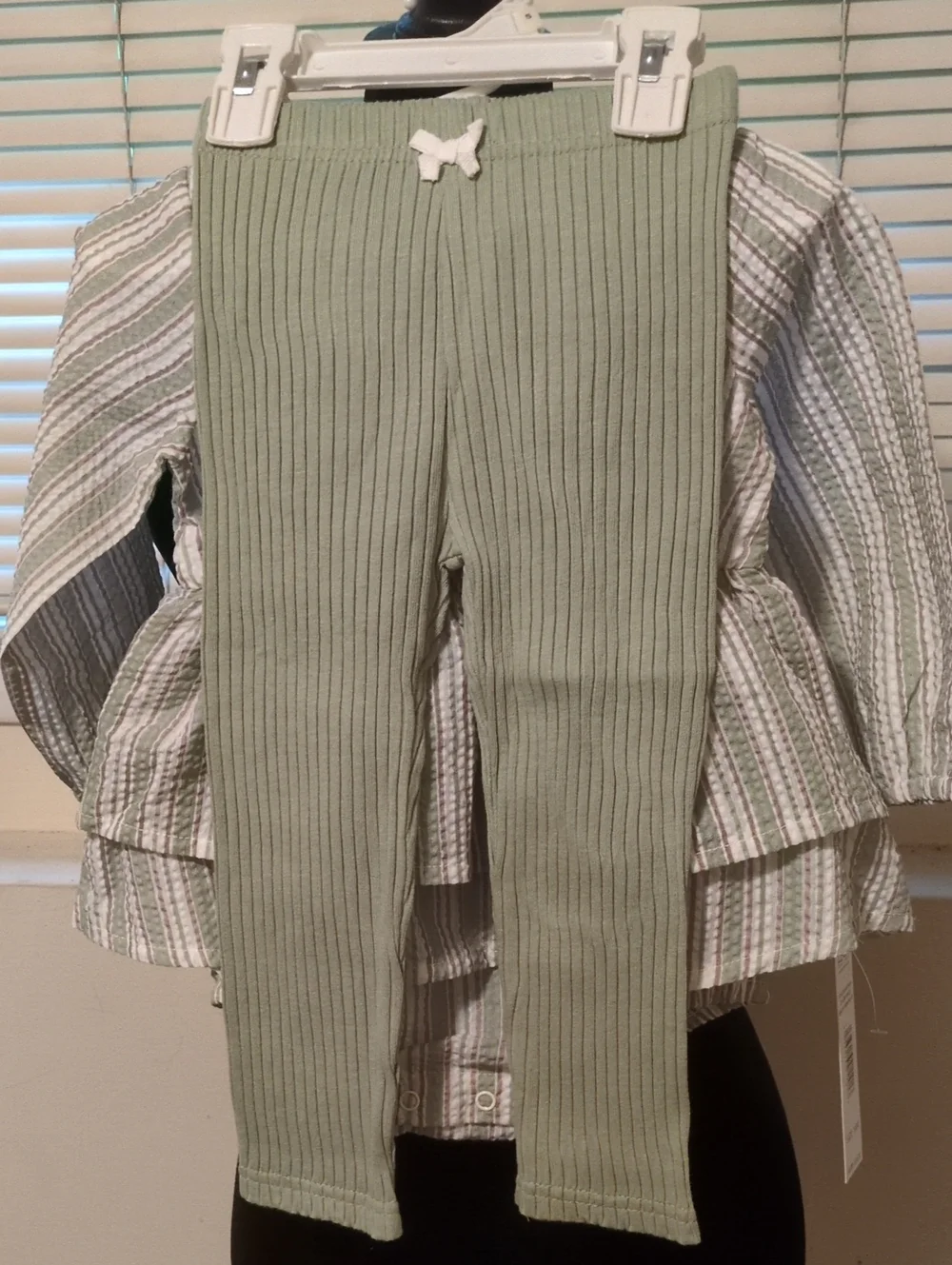 Nicole Miller 3 PC Multicolor Striped Romper Ribbed Leggings/Booties 18M